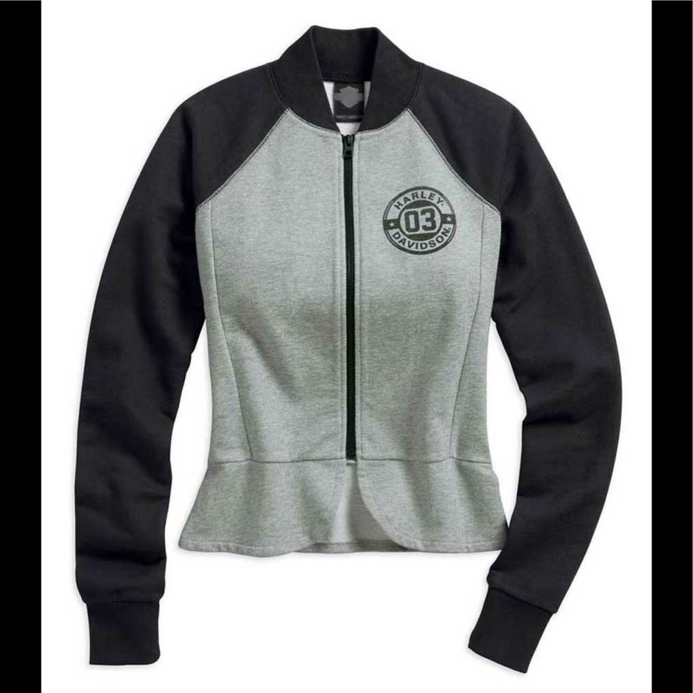 Harley-Davidson zip up peplum sweatshirt jacket